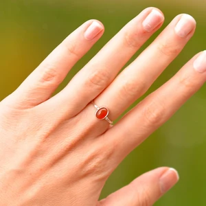 Taş Sandığı Akik Taşı Gümüş Yüzük - Ayarlamalı