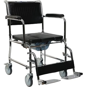 Tekerlekli Iskemle B-125F Katlanır Tuvaletli Banyo Sandalyesi