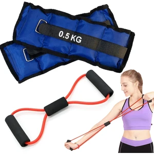 Direnç Egzersiz Lastiği Tübülü + 0.5 kg El Ayak Bilek Ağırlığı