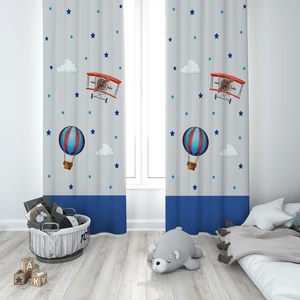 Talia Home TLA-008 2 Kanat  Erkek Uçak Çocuk ve Bebek Odası Fon Perde