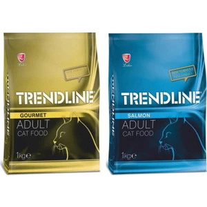 Gurme Kedi Maması 1 kg + Trendline Somonlu Kedi Maması 1 kg