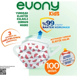 ELASTİK KULAKLI ÇOCUK KIDS MASKE 100 Adet