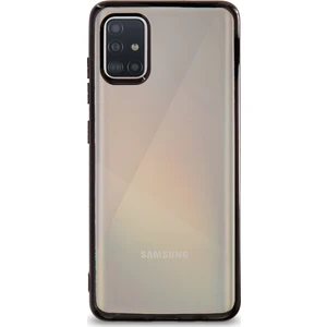 Kzy Samsung Galaxy A51 Kılıf Renkli Şeffaf Exclusive Silikon Kapak Siyah