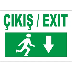 Çıkış Exıt Aşağı Oklu Levhası
