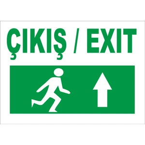 Çıkış Exıt Yukarı Oklu Levhası