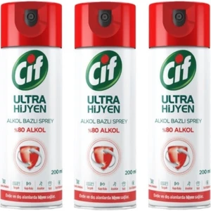Ultra Hijyen Alkol Bazlı Sprey 200 ml 3lü Set