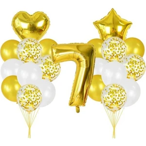 Parti Furyası 7  Yaş Gold  balon Seti