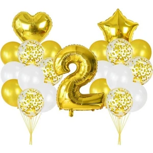 Parti Furyası 2 Yaş Gold  balon Seti