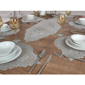 Tropik Home  Amerikan Servis Supla ve Runner Seti Valonia Gri