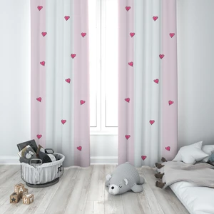 Talia Home Kalpli Pembe Çocuk ve Bebek Odası Fon Perde 2 Kanat TLA-013