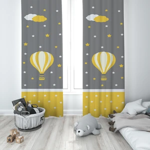 Talia Home Sarı Çocuk Bebek Odası Fon Perde 2 Kanat TLA-019