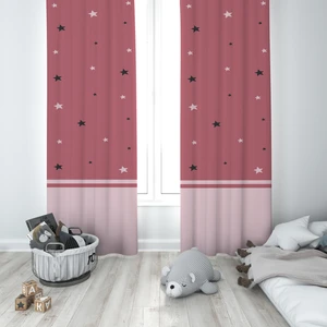 Talia Home Çocuk Odası Bebek Odası Pembe Fon Perde 2 Kanat TLA-034