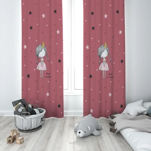 Talia Home Çocuk Odası Bebek Odası Pembe Fon Perde 2 Kanat TLA-042