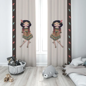 Talia Home Çocuk Odası Bebek Odası Kızıldereli Fon Perde 2 Kanat TLA-044