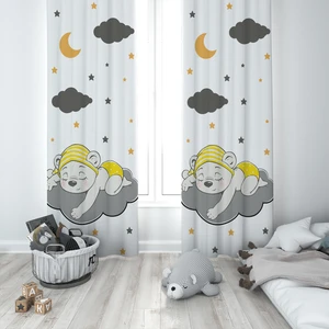 Talia Home Çocuk Odası Bebek Odası Ayıcıklı Fon Perde 2 Kanat TLA-084
