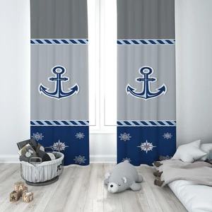 Talia Home Çocuk Odası Bebek Odası Gemici Fon Perde 2 Kanat TLA-088