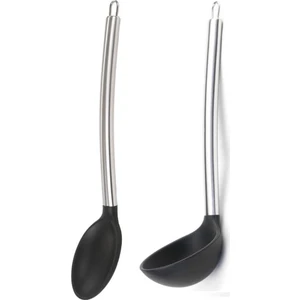 Silikon Siyah Mutfak Seti 2 (Silikon Kaşık, Silikon Kepçe)