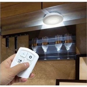 Uzaktan Kumandalı Pilli LED Spot Lamba Ampul 3'lü Set Yapışkanlı