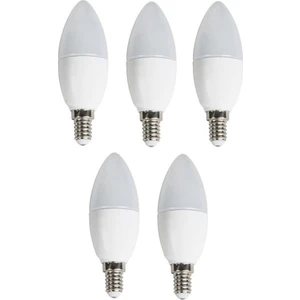 5 'li Cata CT-4083 Mum Ledli Buji LED Ampul-Ince E14 Duy-Avize Ampülü-Beyaz Işık 6400K