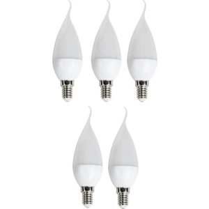 5 'li Cata CT-4084 Kıvrık Mum Ledli Buji LED Ampul-Ince E14 Duy-Kıvrık Avize Ampülü-Gün Işığı 3200K