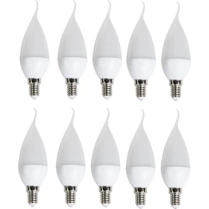 10 'li Cata CT-4084 Kıvrık Mum Ledli Buji LED Ampul-Ince E14 Duy-Kıvrık Avize Ampülü-Beyaz Işık 6400K