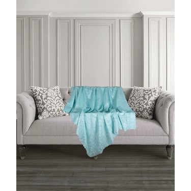 Ikinciten Kaymaz Koltuk Ortusu Sali Acik Mavi Puantiyeli Fiyati