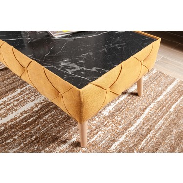 Drama Dizayn Mobilya Hardal Siyah Dikdortgen Orta Sehpa Fiyati