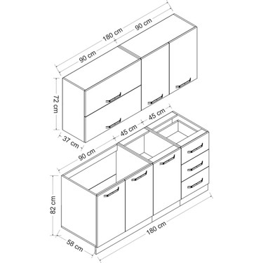 minar 180 cm mutfak dolabi beyaz 180 b2 fiyati taksit secenekleri
