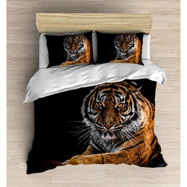 Osso Kahverengi Vahsi Kaplan 3d Desenli Cift Kisilik Fiyati