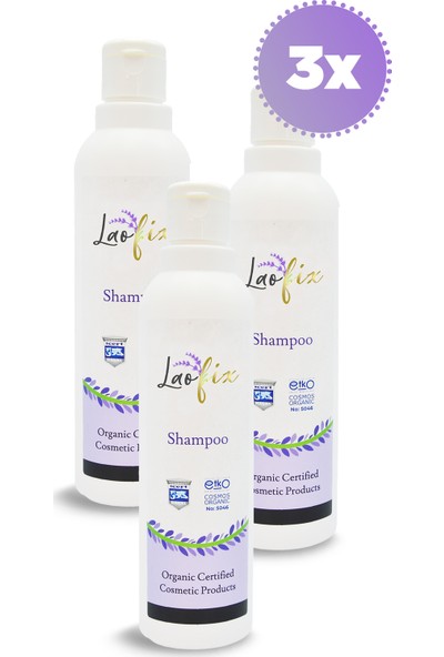 Laofix Organik Saç Bakım Şampuanı 250 ml x 3