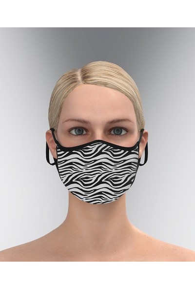 Parkrow 3 Katlı Yıkanabilir Zebra-Damalı-Puantiyeli Nano Maske