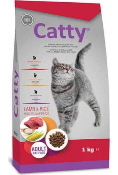 Catty Kuzu Etli Pirinçli Yetişkin Kedi Maması 1 kg