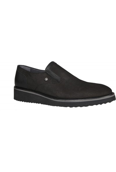 Mert Eser-Fosco 7105 Klasik Deri Siyah Nubuk Erkek Günlük Ayakkabı
