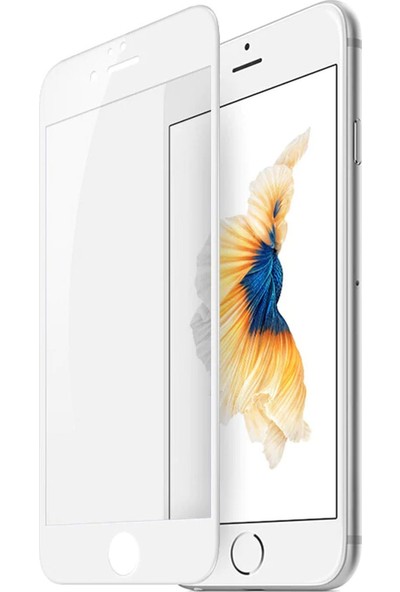 mTnCover iPhone 6s Plus Parmak Izi Bırakmayan Ön Kamera Açık Full 5d Ceramik Esnek Ekran Koruyucu Beyaz Renk