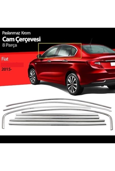 İtibar Fiat Egea Sedan/hb Krom Cam Çerçevesi 8 Parça 2015 ve Sonrası