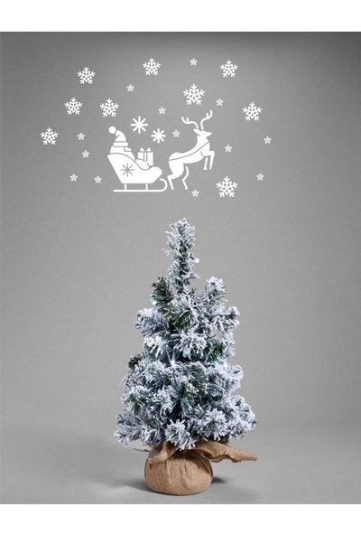 Aydın Reklam Noel Baba Geyikleri ve Karları 40X30 cm