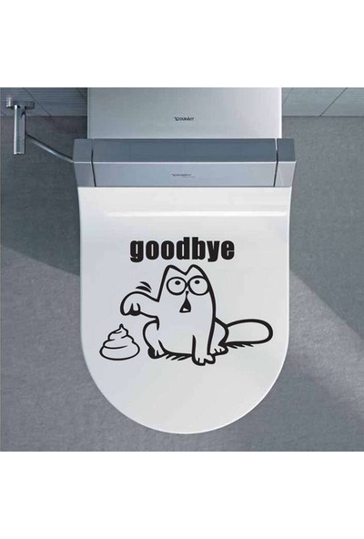 Baskı Kazanı Goodbye Klozet Kapağı Banyo Sticker