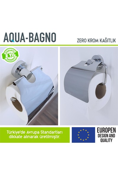 Aqua Bagno Zero Tuvalet Kağıtlığı - Krom