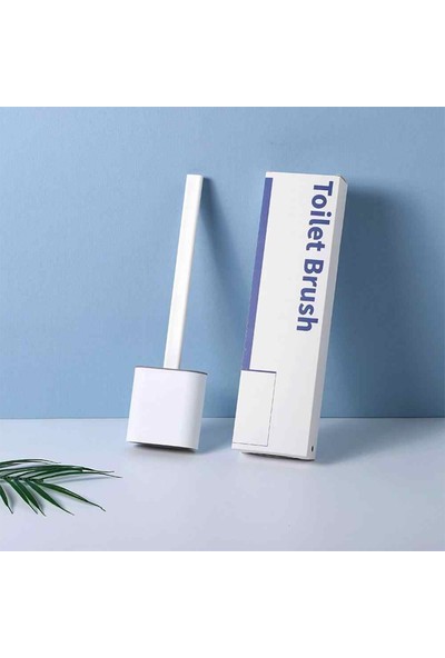 Ucuzal Silikon Banyo Tuvalet Klozet Fırçası ve Tutucu Set Beyaz