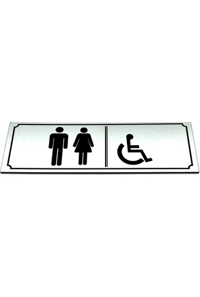 Se-Dizayn Wc Tuvalet Tabelası Bay Bayan Engelli Kapı Levhası 5 cm x 15 cm