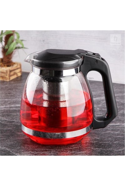 Emr Tohana Cam Demlik Süzgeçli Siyah 900 Ml.