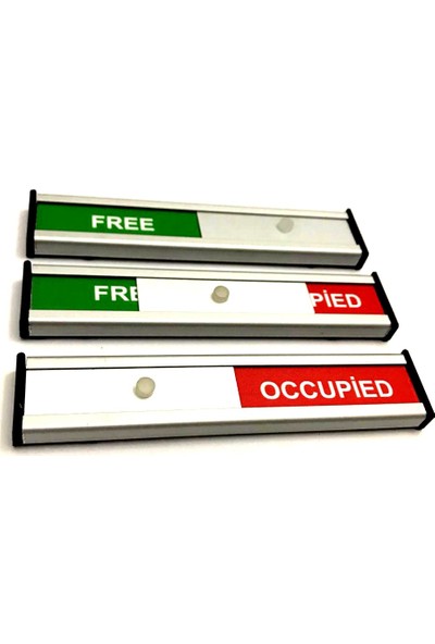 Se-Dizayn Free- Occupied Tabelası Kapı Isimliği Yönlendirme Levhası Sürgülü
