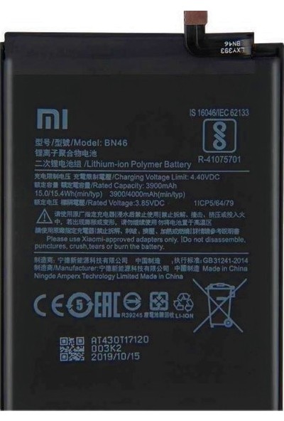 Kvy Xiaomi Redmi Note 8 (BN46) Uyumlu Batarya Pil 4000 mAh