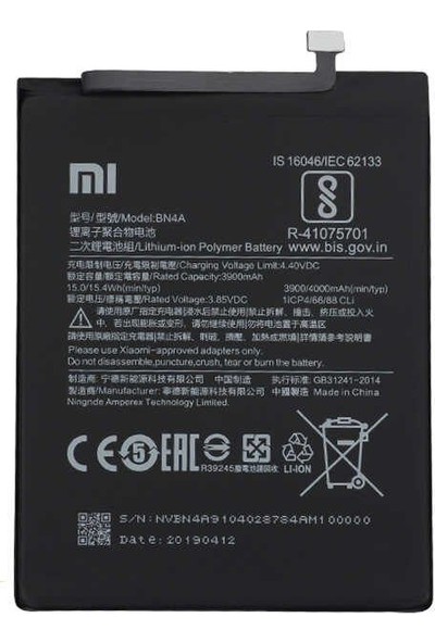 Kvy Xiaomi Redmi Note 7 (BN4A) Uyumlu Batarya Pil 4000 mAh