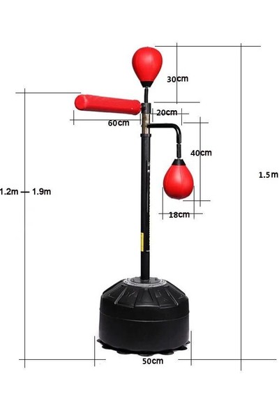 Boks Hedef Rotasyon Hız Topu Boks Kapsamlı Döner Çubuk Hedefi 1.60 cm -200 cm Yükseklik