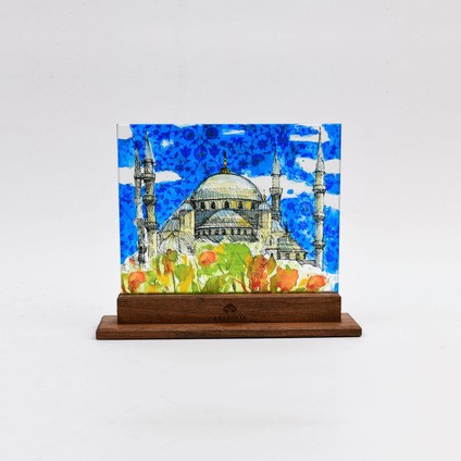 Sultanahmet Camii Illüstrasyonu Dekoratif Cam Pano