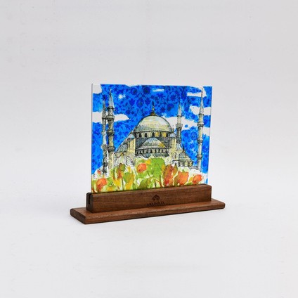 Sultanahmet Camii Illüstrasyonu Dekoratif Cam Pano