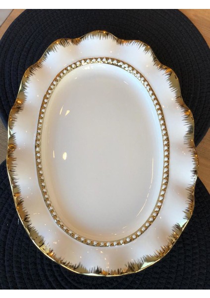 Servis Tabağı Oval Gold 38 cm.