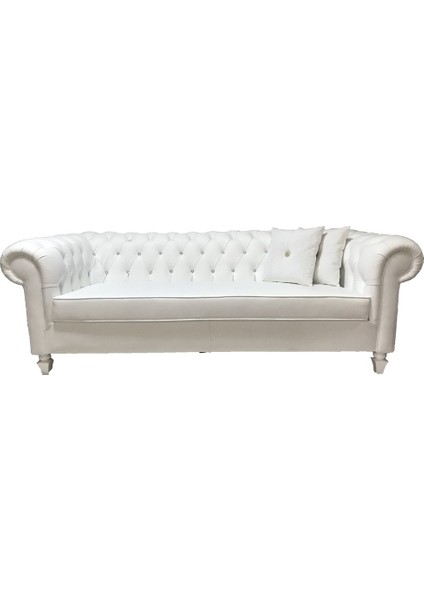 White Leather Hakiki Deri Kanepe Koltuk