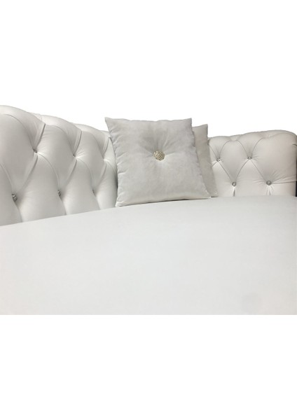 White Leather Hakiki Deri Kanepe Koltuk
